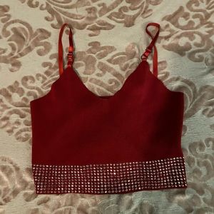 Red Crop Tank Top